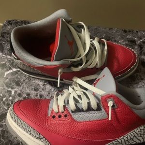 Men Jordan’s Black,Red and Gray slightly worn